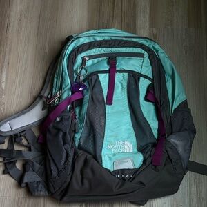 The North Face Teal, Charcoal & Purple Daypack